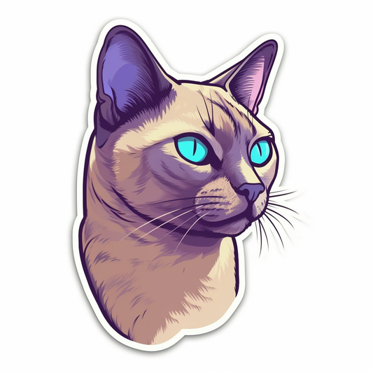 Burmese Cat Vinyl Decal Sticker for Car, Laptop, Tumbler and more # 008194