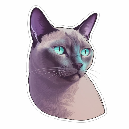Burmese Cat Vinyl Decal Sticker for Car, Laptop, Tumbler and more # 008197