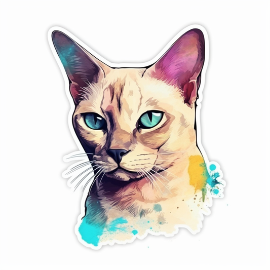 Burmese Cat Vinyl Decal Sticker for Car, Laptop, Tumbler and more # 008192