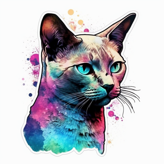 Burmese Cat Vinyl Decal Sticker for Car, Laptop, Tumbler and more # 008198