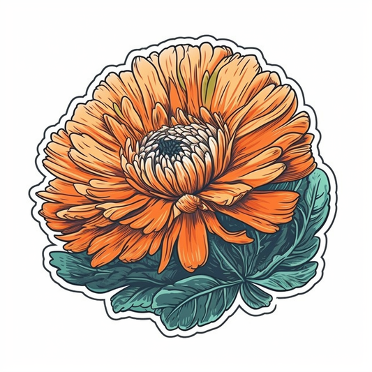 Calendula Flower Vinyl Decal Sticker for Car, Laptop, Tumbler and more # 006308