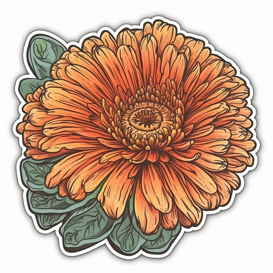 Calendula Flower Vinyl Decal Sticker for Car, Laptop, Tumbler and more # 006311