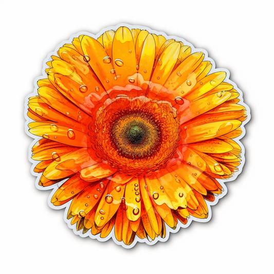 Calendula Flower Vinyl Decal Sticker for Car, Laptop, Tumbler and more # 006330