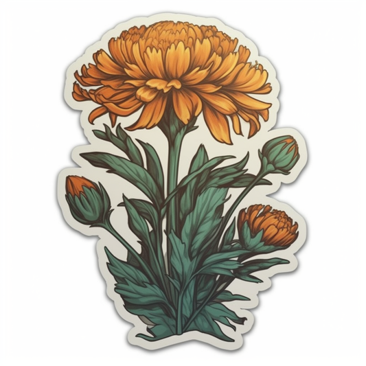Calendula Flower Vinyl Decal Sticker for Car, Laptop, Tumbler and more # 006365