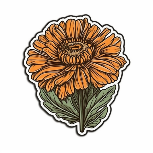 Calendula Flower Vinyl Decal Sticker for Car, Laptop, Tumbler and more # 006354