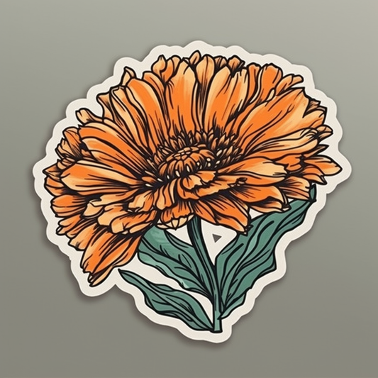 Calendula Flower Vinyl Decal Sticker for Car, Laptop, Tumbler and more # 006338