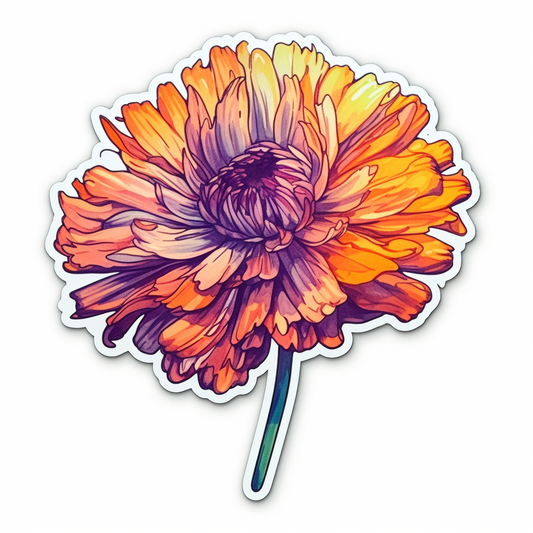 Calendula Flower Vinyl Decal Sticker for Car, Laptop, Tumbler and more # 006335