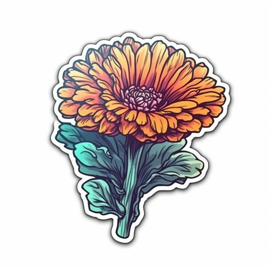 Calendula Flower Vinyl Decal Sticker for Car, Laptop, Tumbler and more # 006329
