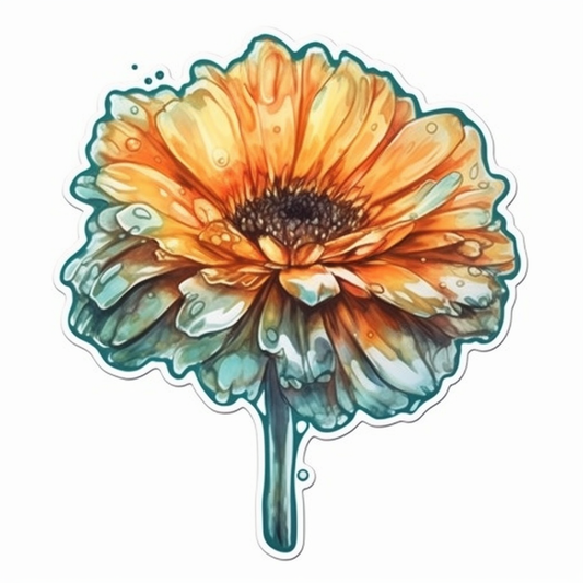 Calendula Flower Vinyl Decal Sticker for Car, Laptop, Tumbler and more # 006306