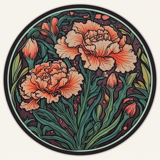 Carnation Flower Vinyl Decal Sticker for Car, Laptop, Tumbler and more # 006442