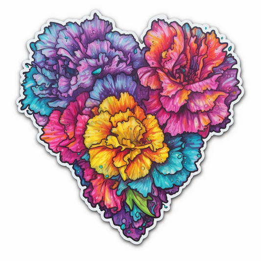 Carnation Flower Vinyl Decal Sticker for Car, Laptop, Tumbler and more # 006446