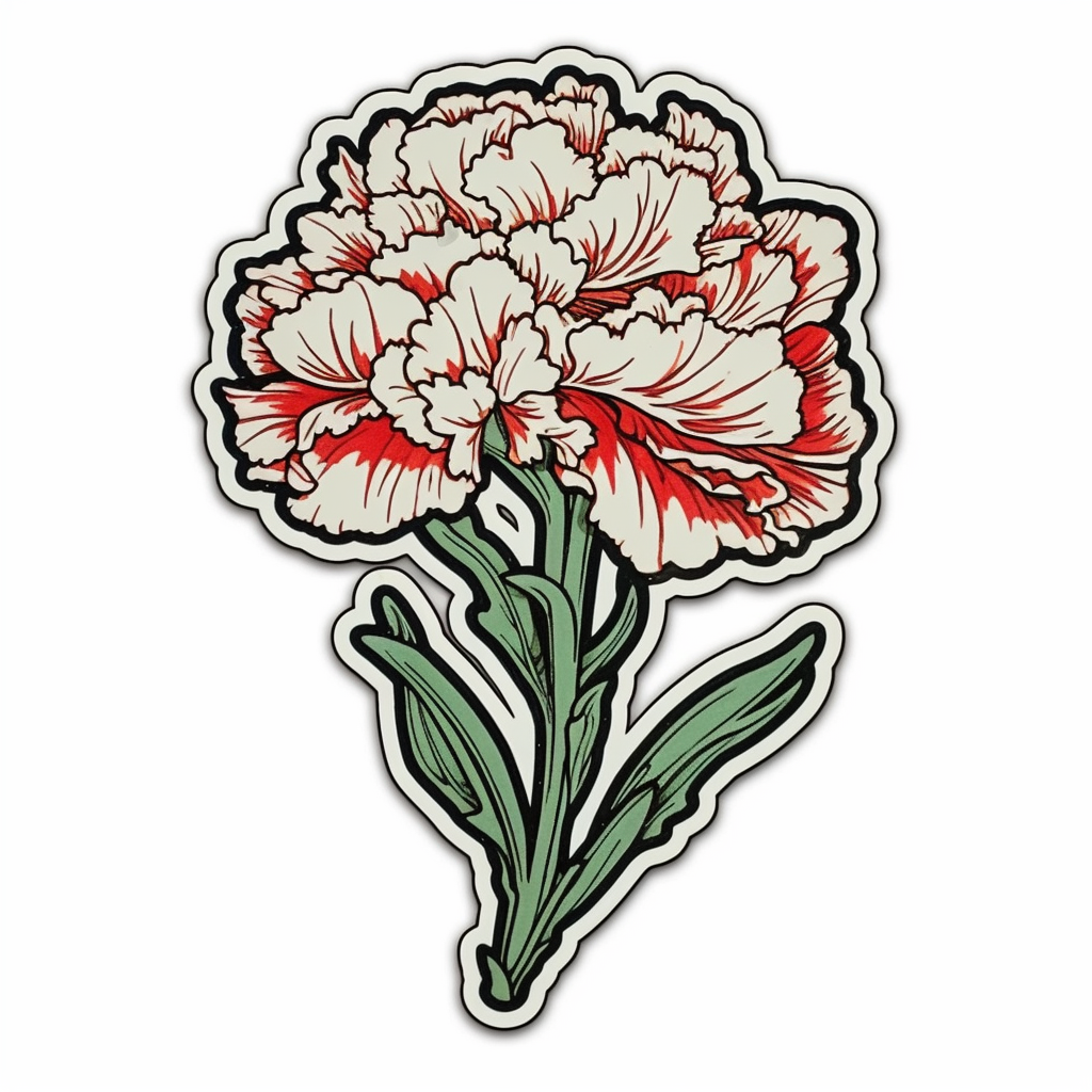 Carnation Flower Vinyl Decal Sticker for Car, Laptop, Tumbler and more # 006478
