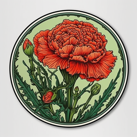 Carnation Flower Vinyl Decal Sticker for Car, Laptop, Tumbler and more # 006445