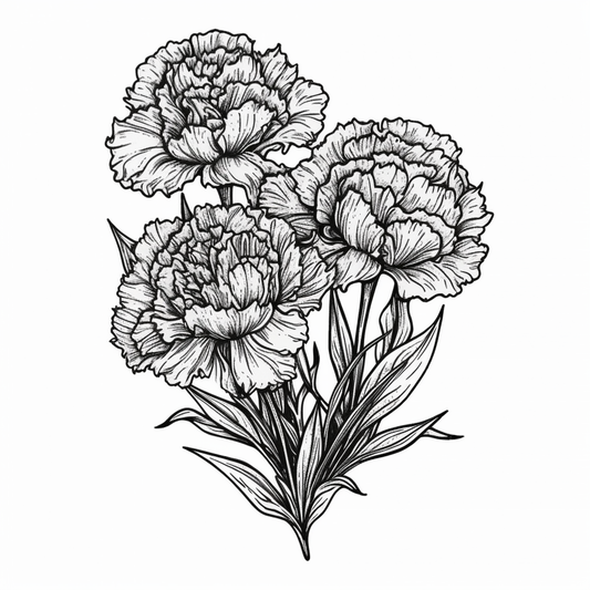Carnation Flower Vinyl Decal Sticker for Car, Laptop, Tumbler and more # 006441