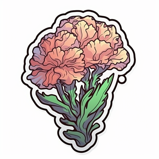Carnation Flower Vinyl Decal Sticker for Car, Laptop, Tumbler and more # 006439