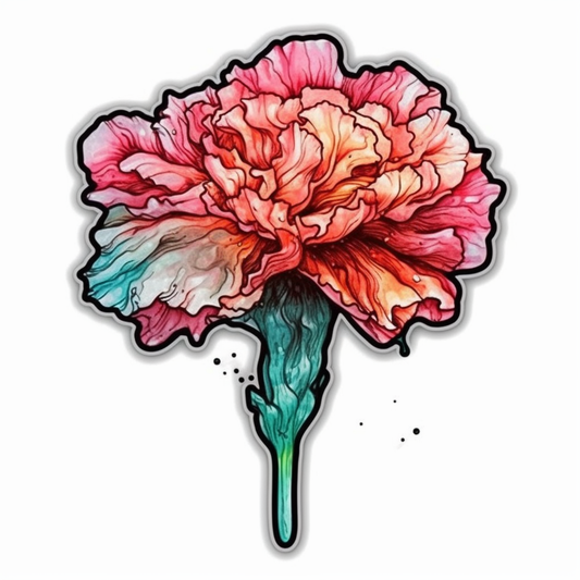 Carnation Flower Vinyl Decal Sticker for Car, Laptop, Tumbler and more # 006444