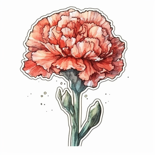 Carnation Flower Vinyl Decal Sticker for Car, Laptop, Tumbler and more # 006443
