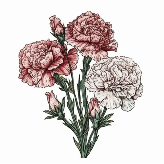 Carnation Flower Vinyl Decal Sticker for Car, Laptop, Tumbler and more # 006426