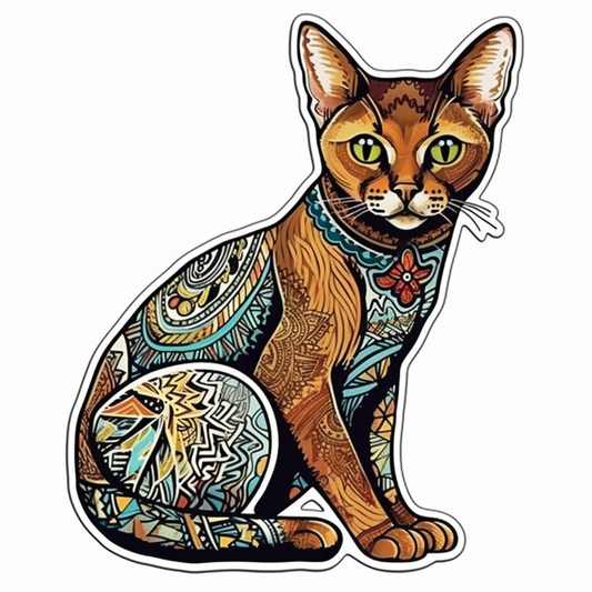 Abyssinian Cat Vinyl Decal Sticker for Car, Laptop, Tumbler and more # 002289