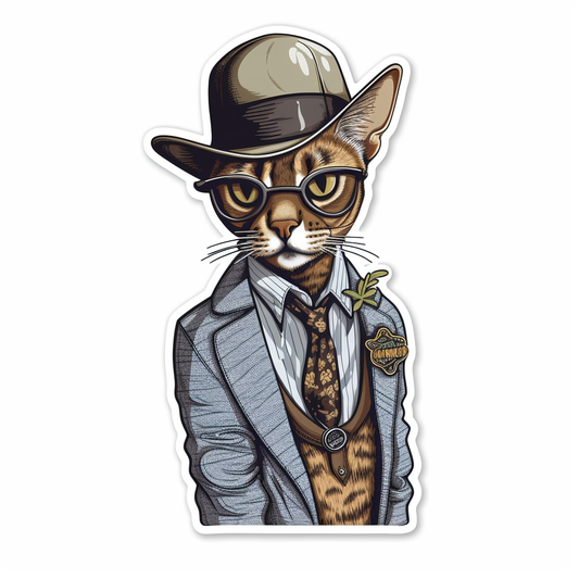 Abyssinian Cat Vinyl Decal Sticker for Car, Laptop, Tumbler and more # 1982