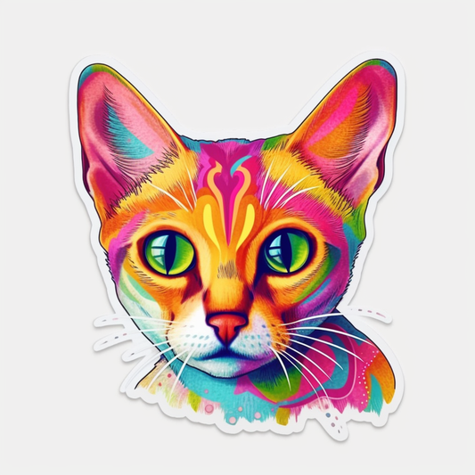 Abyssinian Cat Vinyl Decal Sticker for Car, Laptop, Tumbler and more # 002277
