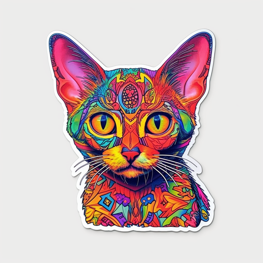Abyssinian Cat Vinyl Decal Sticker for Car, Laptop, Tumbler and more # 002245