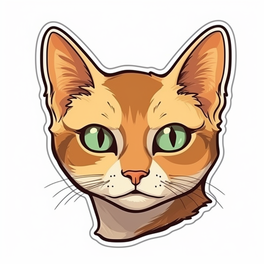 Abyssinian Cat Vinyl Decal Sticker for Car, Laptop, Tumbler and more # 002330