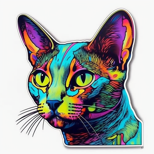 Abyssinian Cat Vinyl Decal Sticker for Car, Laptop, Tumbler and more # 002311
