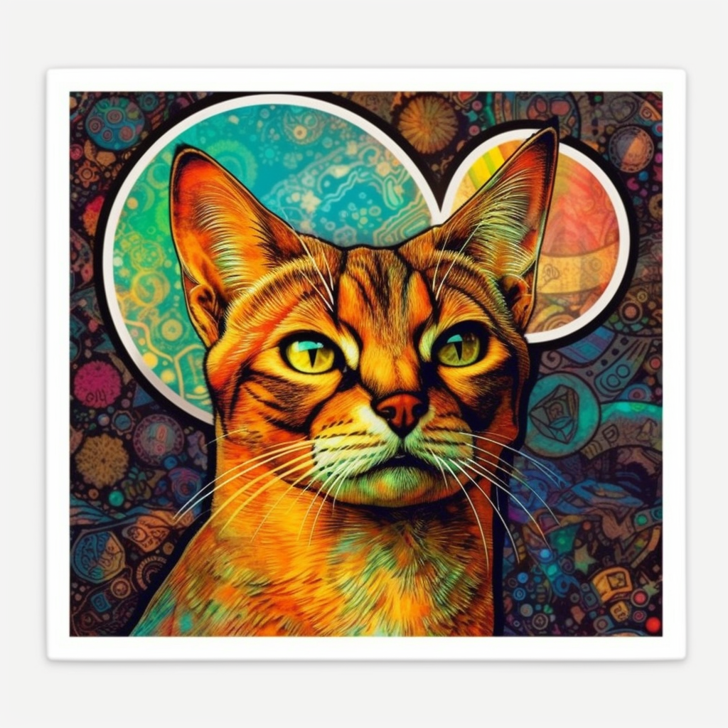 Abyssinian Cat Vinyl Decal Sticker for Car, Laptop, Tumbler and more # 002170