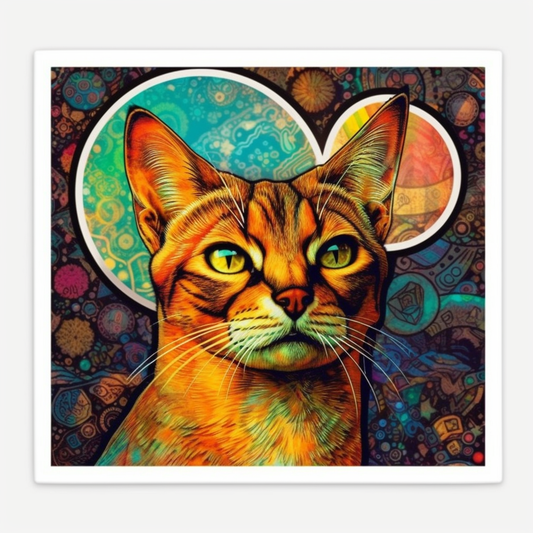 Abyssinian Cat Vinyl Decal Sticker for Car, Laptop, Tumbler and more # 002170