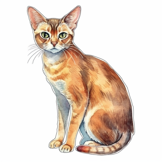 Abyssinian Cat Vinyl Decal Sticker for Car, Laptop, Tumbler and more # 2007