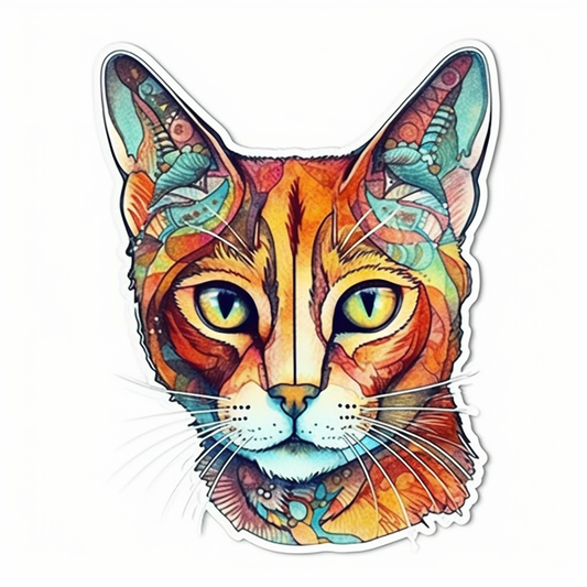 Abyssinian Cat Vinyl Decal Sticker for Car, Laptop, Tumbler and more # 002341