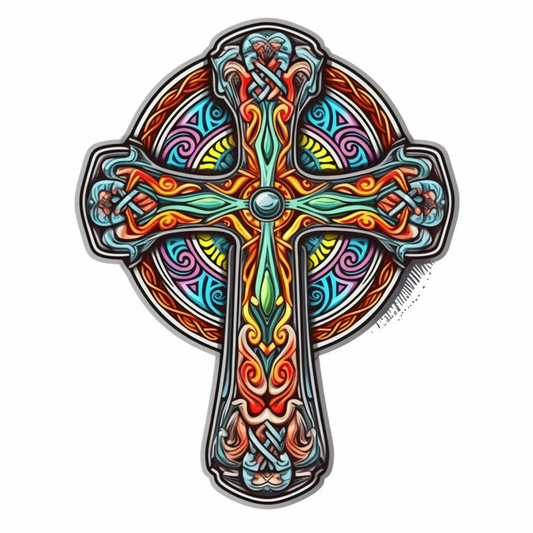 Celtic Cross Vinyl Decal Sticker for Car, Laptop, Tumbler and more # 007859