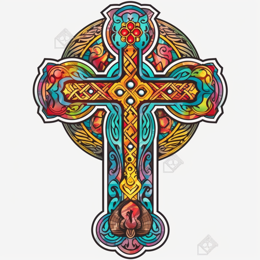 Celtic Cross Vinyl Decal Sticker for Car, Laptop, Tumbler and more # 007877