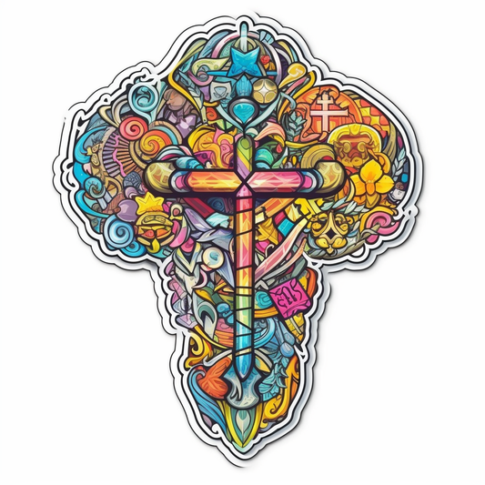 Celtic Cross Vinyl Decal Sticker for Car, Laptop, Tumbler and more # 007876