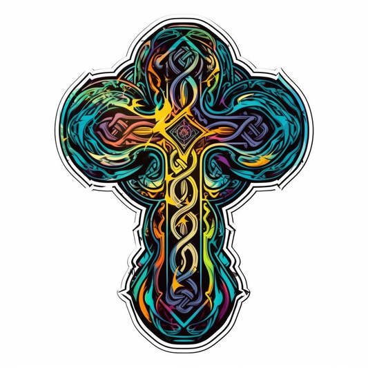 Celtic Cross Vinyl Decal Sticker for Car, Laptop, Tumbler and more # 007885