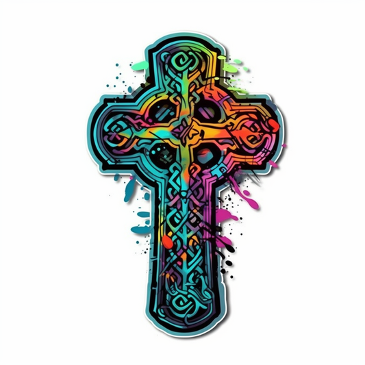 Celtic Cross Vinyl Decal Sticker for Car, Laptop, Tumbler and more # 007880