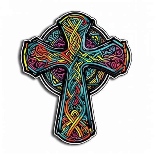 Celtic Cross Vinyl Decal Sticker for Car, Laptop, Tumbler and more # 007897
