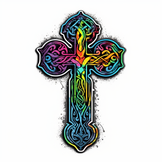 Celtic Cross Vinyl Decal Sticker for Car, Laptop, Tumbler and more # 007890