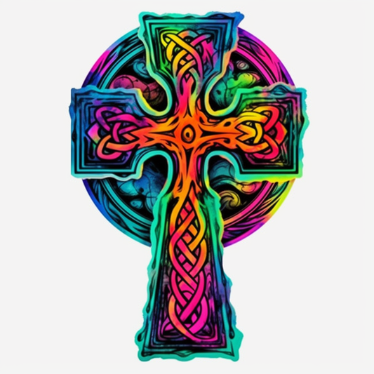 Celtic Cross Vinyl Decal Sticker for Car, Laptop, Tumbler and more # 008080