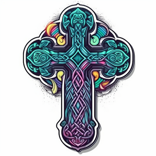 Celtic Cross Vinyl Decal Sticker for Car, Laptop, Tumbler and more # 007887