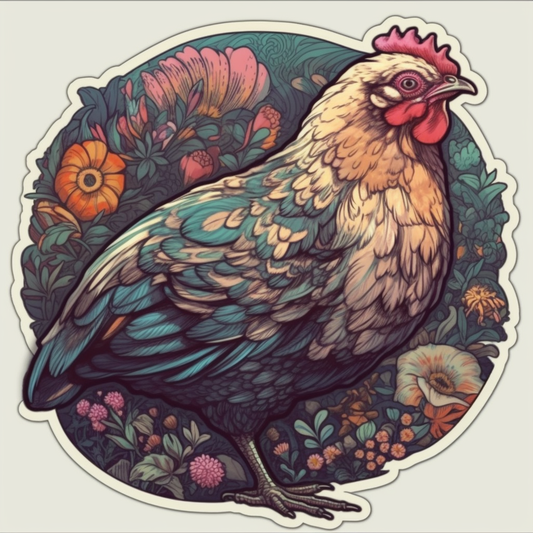 Chicken Vinyl Decal Sticker for Car, Laptop, Tumbler and more # 006542