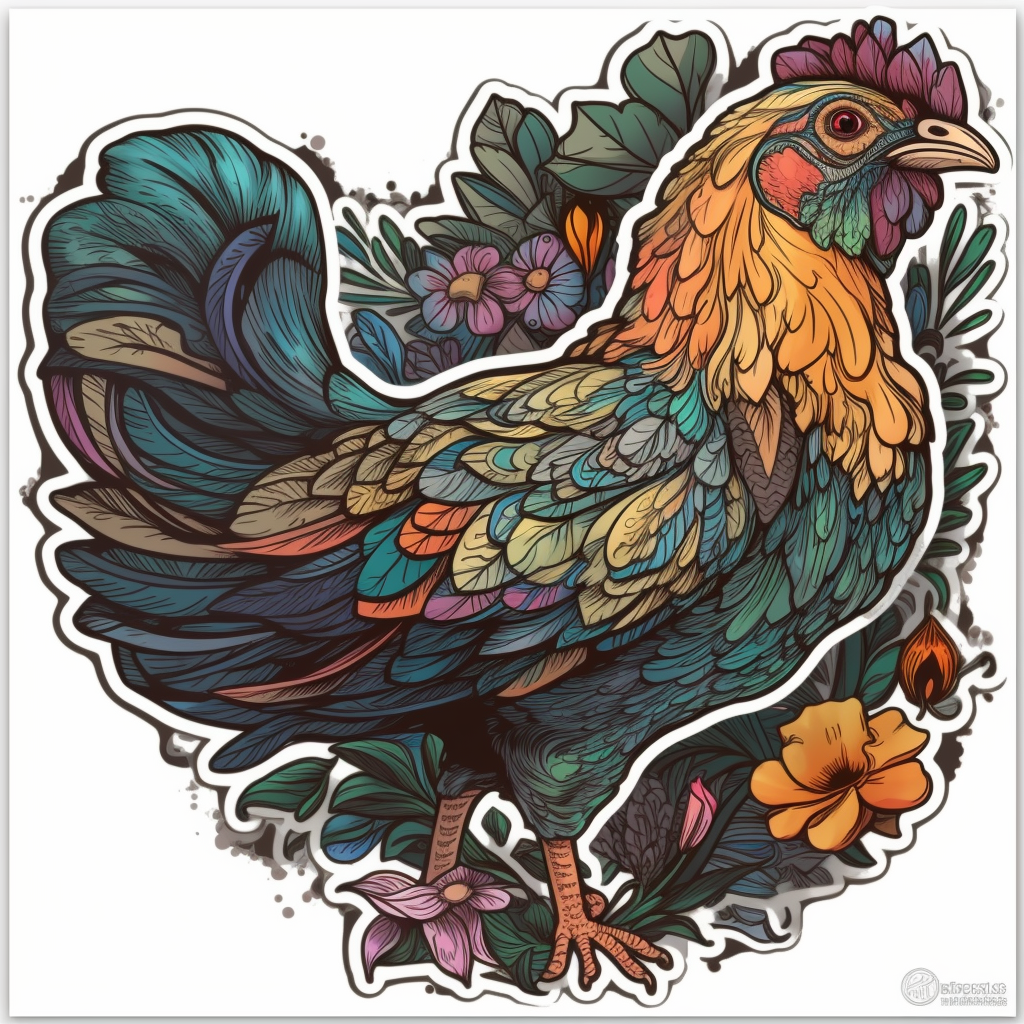 Chicken Vinyl Decal Sticker for Car, Laptop, Tumbler and more # 006528