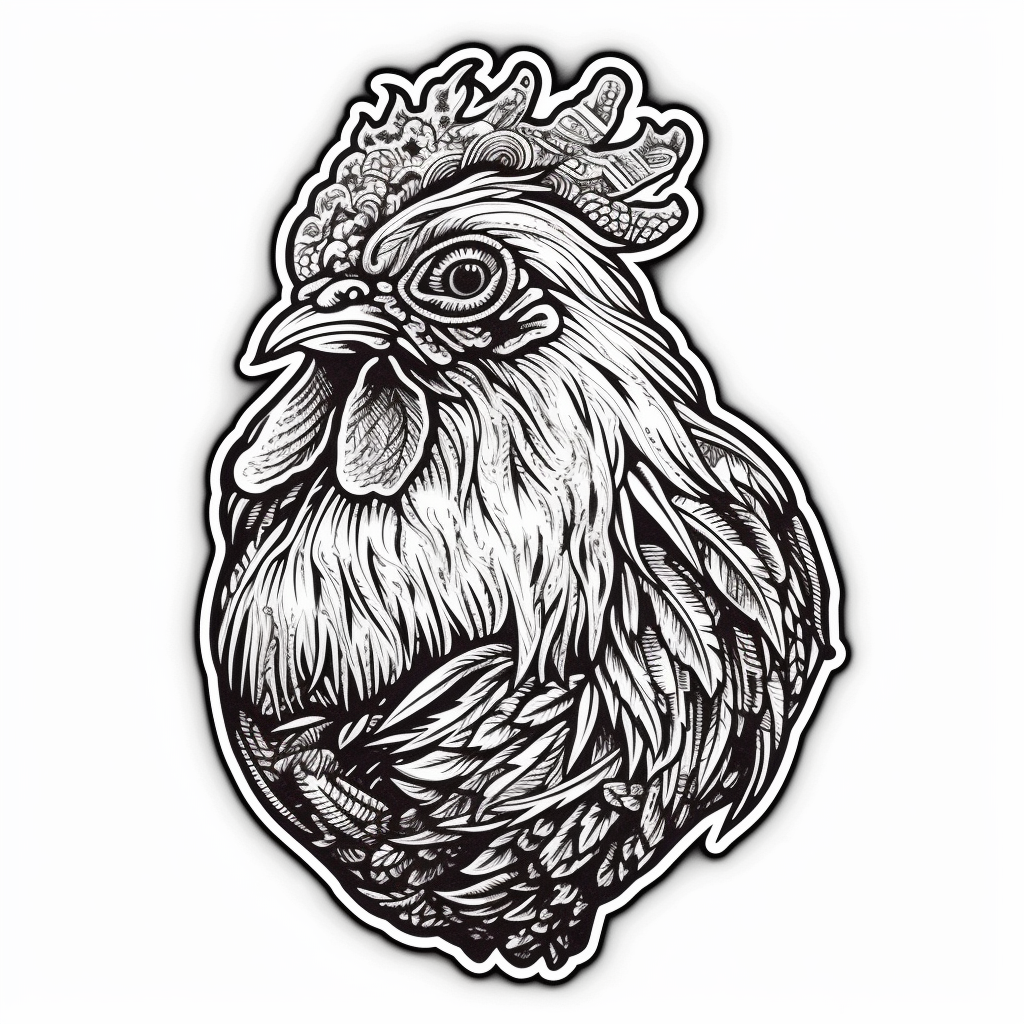 Chicken Vinyl Decal Sticker for Car, Laptop, Tumbler and more # 006554