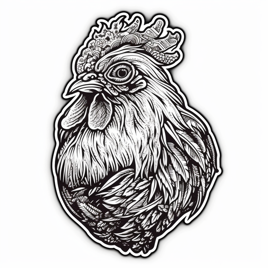 Chicken Vinyl Decal Sticker for Car, Laptop, Tumbler and more # 006554