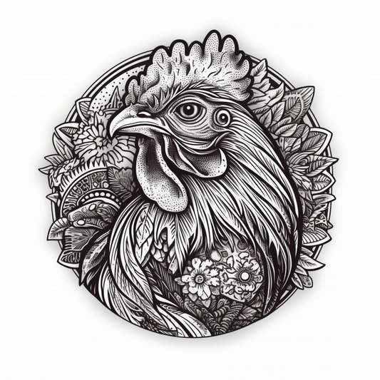 Chicken Vinyl Decal Sticker for Car, Laptop, Tumbler and more # 006551