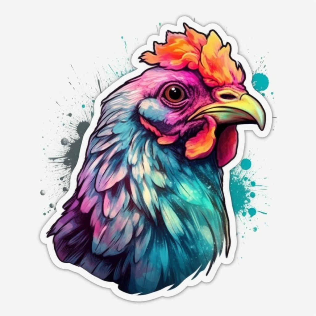 Chicken Vinyl Decal Sticker for Car, Laptop, Tumbler and more # 006533