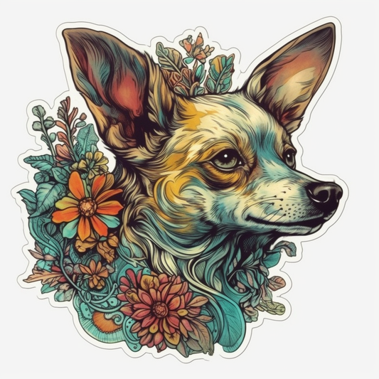 Chihuahua Dog Vinyl Decal Sticker for Car, Laptop, Tumbler and more # 003659