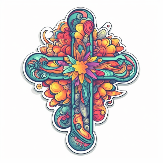Christian Cross Vinyl Decal Sticker for Car, Laptop, Tumbler and more # 007843