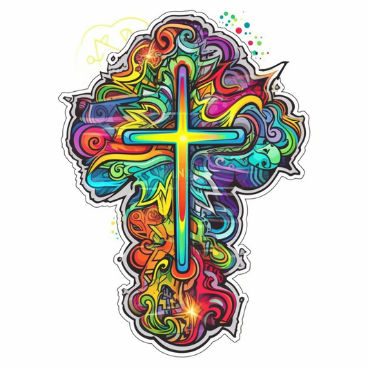 Christian Cross Vinyl Decal Sticker for Car, Laptop, Tumbler and more # 007852